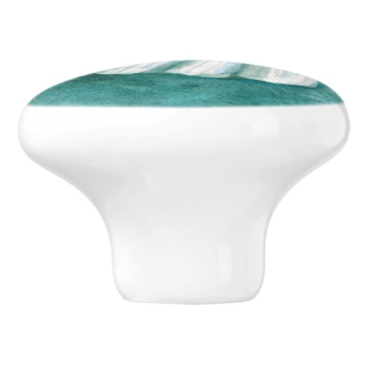 貝殻の水彩画の絵画のドア・ノブ セラミックノブ (側面)