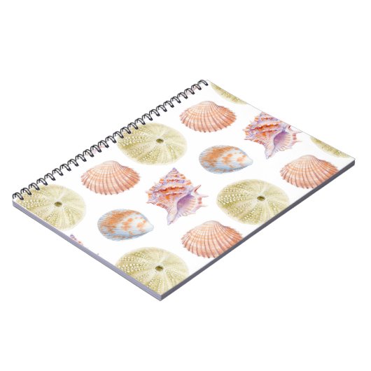 貝殻の海のシームレスなパタン。水彩i ノートブック (左側)