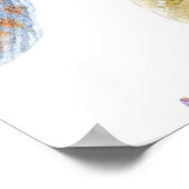 貝殻の海のシームレスなパタン。水彩i ポスター (角)