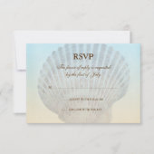 貝殻の熱帯ビーチ結婚式の応答カード 出欠カード (正面)