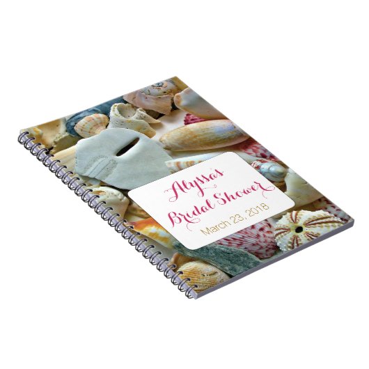 貝殻の熱帯ブライダルシャワーの来客名簿 ノートブック (右側)