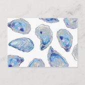 貝殻の結婚式 QR RSVP ブルー ウォーターカラー エンクロージャーカード (裏面)