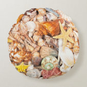 貝殻の背景 ラウンドクッション (正面)