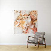 貝殻の背景：海洋テーマ。 タペストリー (インサイチュ(横))