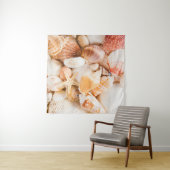 貝殻の背景：海洋テーマ。 タペストリー (インサイチュ)