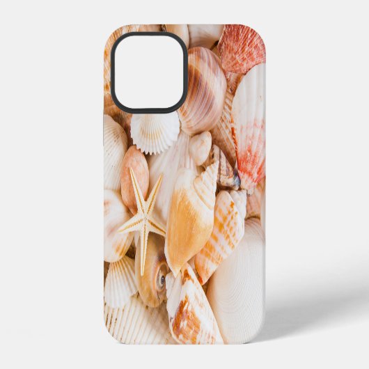 貝殻の背景:海洋テーマ。 iPhoneケース (裏面)