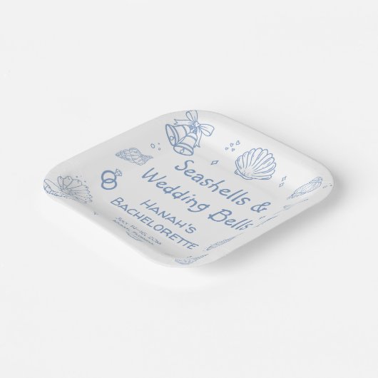 貝殻の花嫁お別れパーティー ペーパープレート (傾斜あり)
