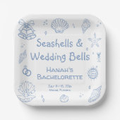 貝殻の花嫁お別れパーティー ペーパープレート (正面)