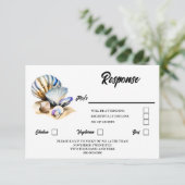 貝殻の虹色ビーチ航海のエレガント殻 出欠カード (スタンド正面)