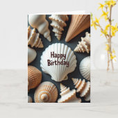 貝殻の誕生日カード カード (黄色い花)