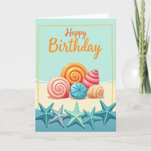 貝殻の誕生日カード カード (正面)