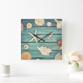 貝殻の選択 スクエア壁時計 (ホーム)