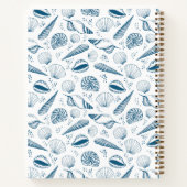 貝殻の青と白のビーチ ノートブック (裏面)
