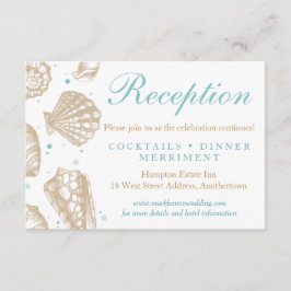 貝殻の nautical な結婚式の受付カード エンクロージャーカード