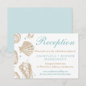 貝殻の nautical 結婚式の受付カード エンクロージャーカード (正面/裏面)