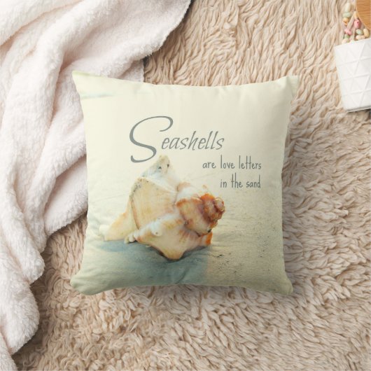 貝殻はラブレターの引用文の枕です クッション (ブランケット)