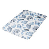 貝殻は青いビーチハウスで模造します バスマット (アングル)