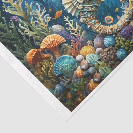 貝殻やサンゴ類を使用した水中用シーホース 薄葉紙 (詳細)