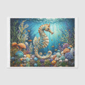 貝殻やサンゴ類を使用した水中用シーホース 薄葉紙 (正面)