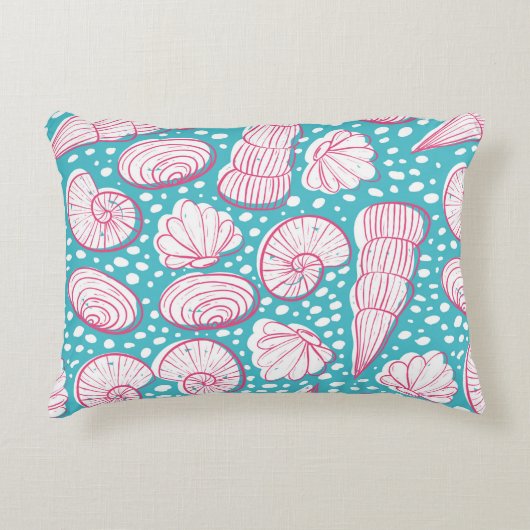 貝殻を使ったシームレスな海違う模様。ビンタグ アクセントクッション (正面)