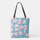 貝殻を使ったシームレスな海違う模様。ビンタグ トートバッグ (裏面)