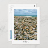 貝殻を持つ米国のフロリダビーチのはがき ポストカード (正面/裏面)