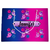 貝殻を持つ美しいクジラ ラージペーパーバッグ (正面)