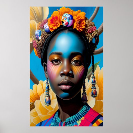 貝殻を身にまとった女性 ポスター (正面)