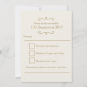 貝殻アートの結婚式出欠返信 招待状 (裏面)