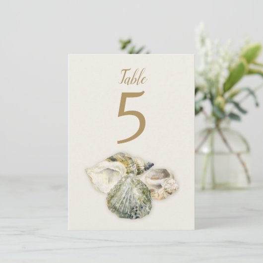 貝殻アートビーチ結婚式表の番号 招待状 (スタンド正面)