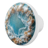 貝殻エレガントの3次元リングや輪 セラミックノブ (右)