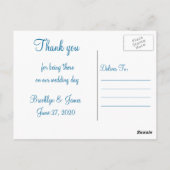 貝殻オンビーチ結婚式ありがとうポストカード ポストカード (裏面)