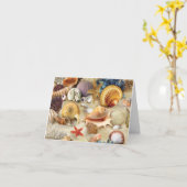 貝殻オンビーチ カード (黄色い花)