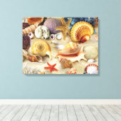 貝殻オンビーチ キャンバスプリント (インサイチュ (ウッドフロア))