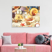 貝殻オンビーチ キャンバスプリント (インサイチュ (リビング))