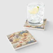 貝殻オンビーチ ストーンコースター (横)