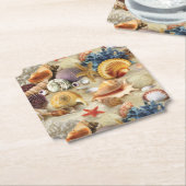 貝殻オンビーチ ペーパーコースター (アングル)