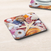 貝殻カラフル懸命プラスチックのコースター コースター (左側)