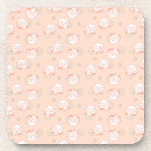 貝殻パタエレガントーン装飾用クッション コースター (正面)