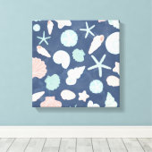 貝殻パターン キャンバスプリント (インサイチュ (ウッドフロア))