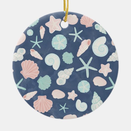 貝殻パターン セラミックオーナメント (正面)