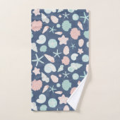 貝殻パターン バスタオルセット (ハンドタオル)