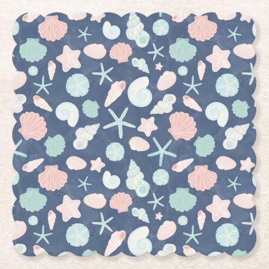 貝殻パターン ペーパーコースター (正面)