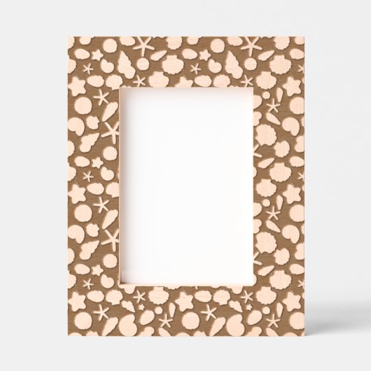 貝殻パターン レーザー彫刻フレーム (正面)
