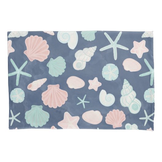 貝殻パターン 枕カバー (正面左)