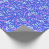 貝殻パタ航海のーンブルー ラッピングペーパー (角)