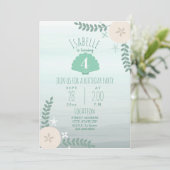 貝殻ビーチの誕生日パーティー招待状 招待状 (スタンド正面)