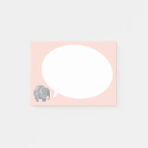 貝殻ピンクの言語泡を持つ灰色の象