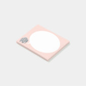 貝殻ピンクの言語泡を持つ灰色の象 ポストイット (アングル)