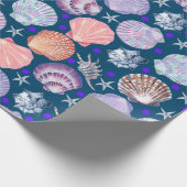 貝殻ホタテの抽象芸術パターン ラッピングペーパー (角)